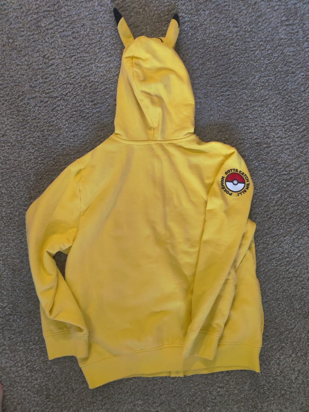Yellow Pikachu Graphic Zip Hoodie & Pikachu Stuffed Animal - Picture 8 of 11